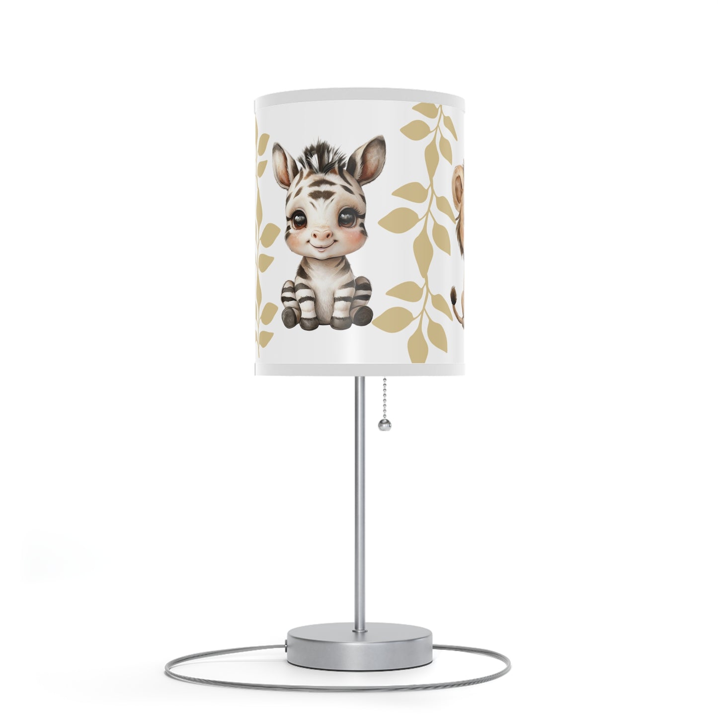 Lamp on Stand - Baby Zebra Lion Giraffe Safari Nursery Decor