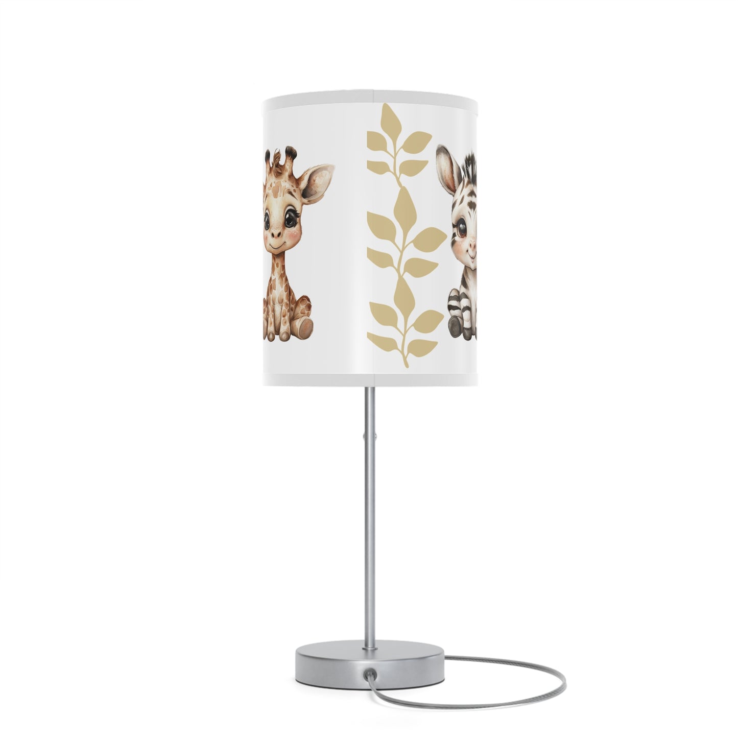 Lamp on Stand - Baby Zebra Lion Giraffe Safari Nursery Decor