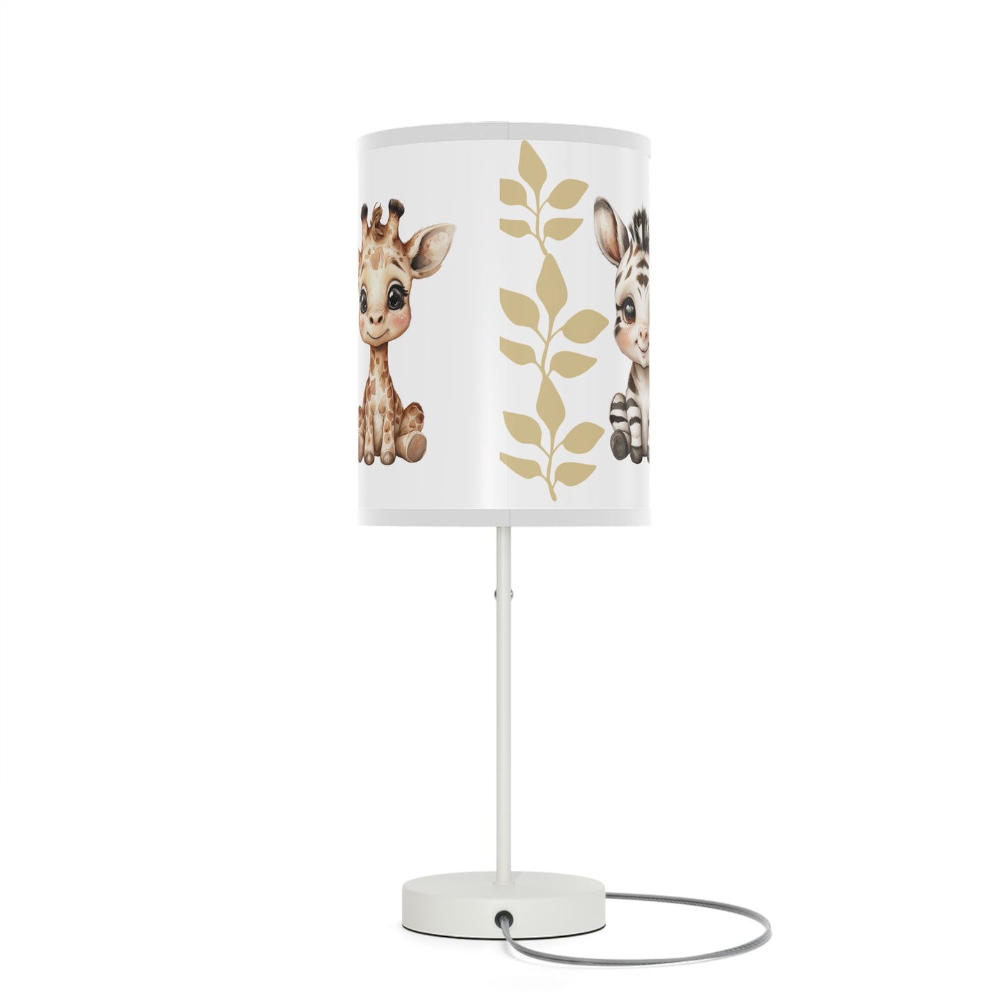 Lamp on Stand - Baby Zebra Lion Giraffe Safari Nursery Decor