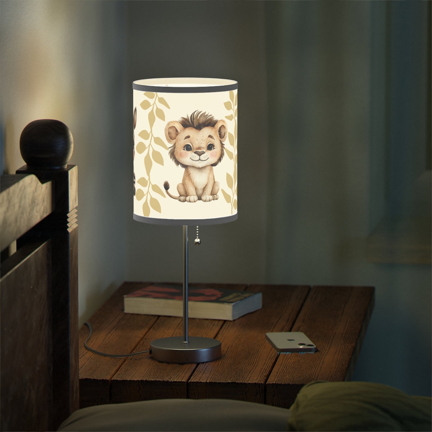 Lamp on Stand - Baby Zebra Lion Giraffe Safari Nursery Decor