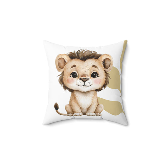 Square Pillow - Baby Lion Throw Pillow