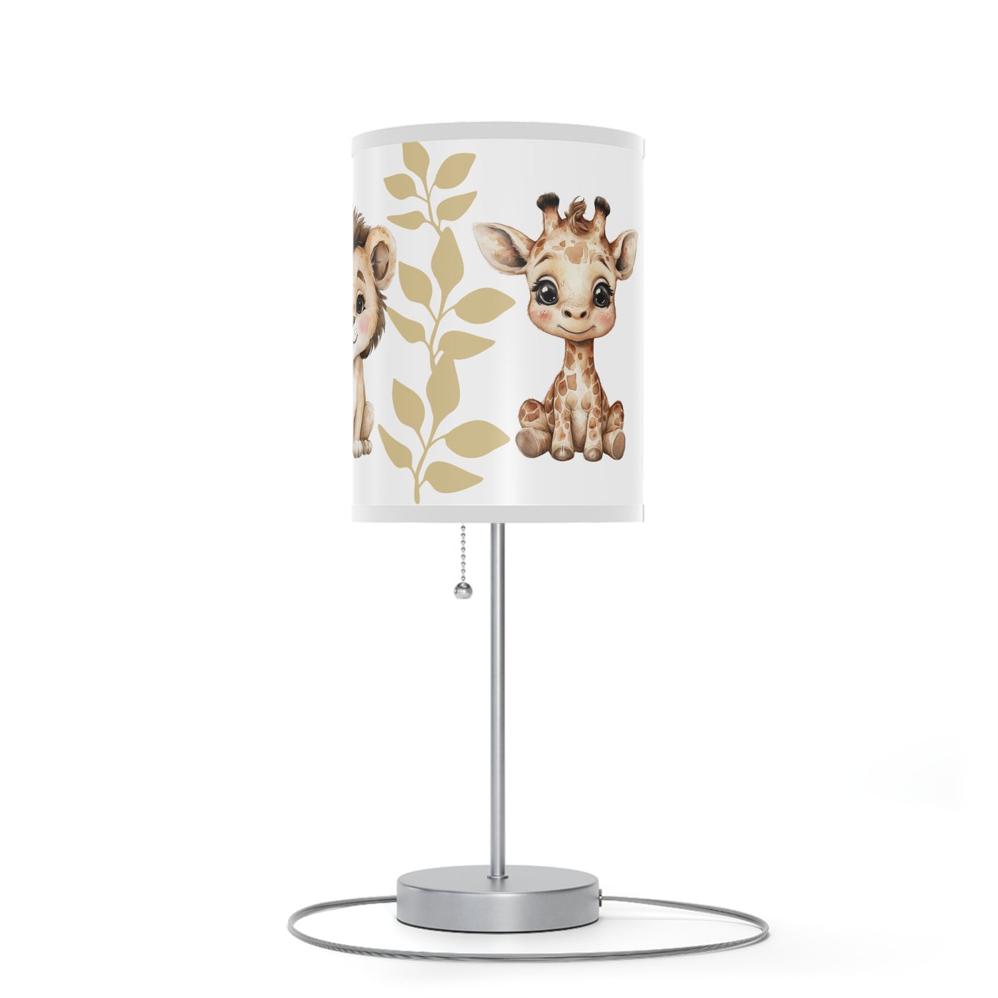 Lamp on Stand - Baby Zebra Lion Giraffe Safari Nursery Decor