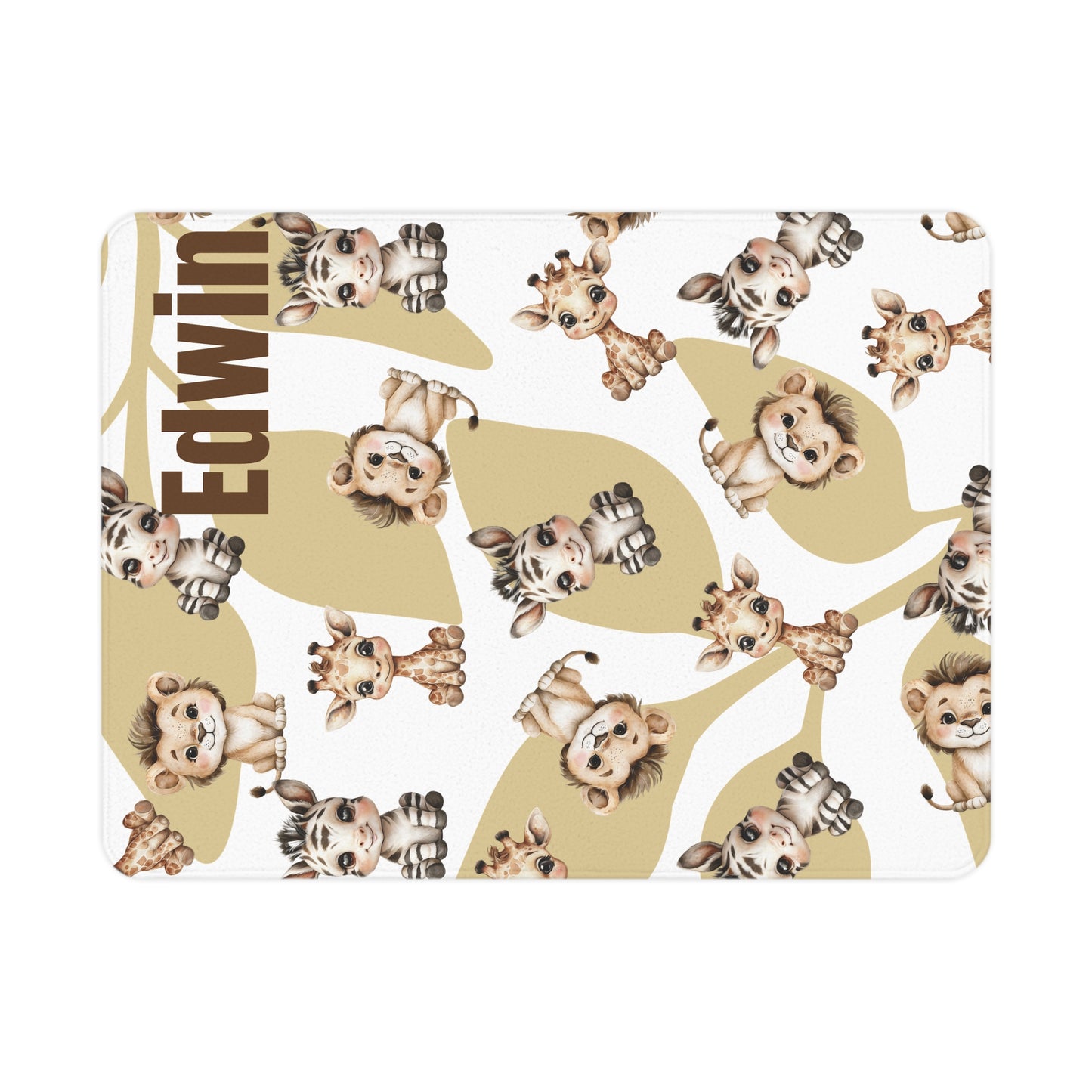 Personalized Safari Animal Toddler Blanket