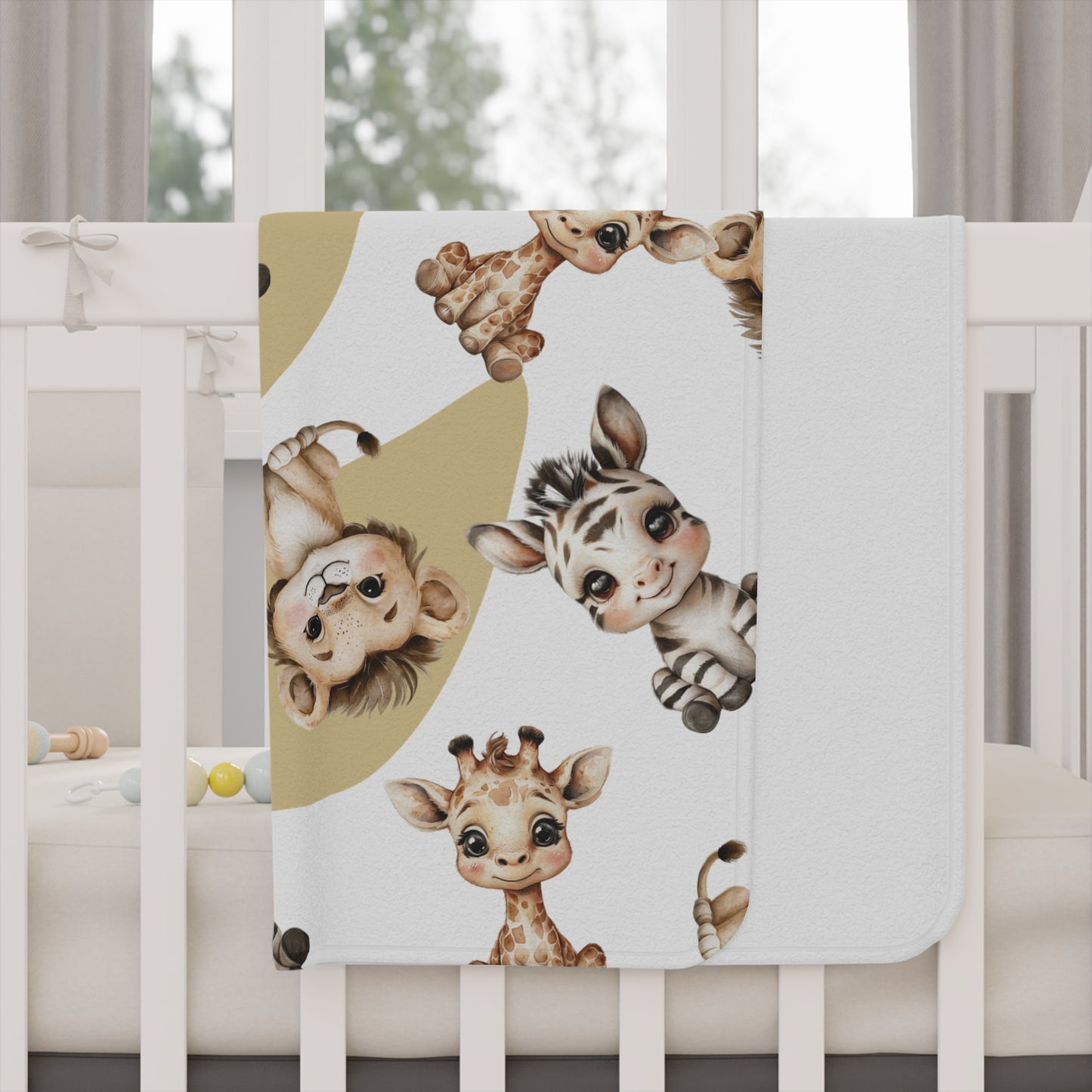 Personalized Safari Animal Toddler Blanket