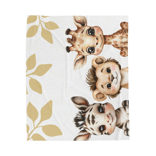 Baby Animals Velveteen Plush Blanket