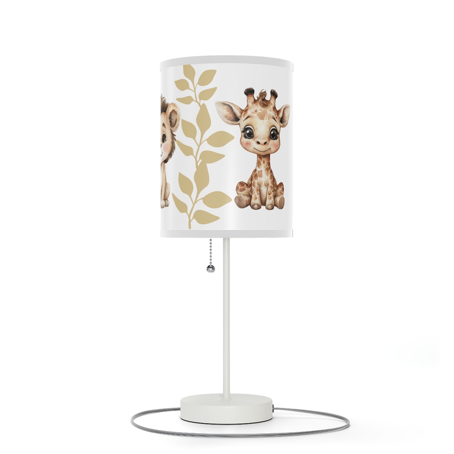 Lamp on Stand - Baby Zebra Lion Giraffe Safari Nursery Decor