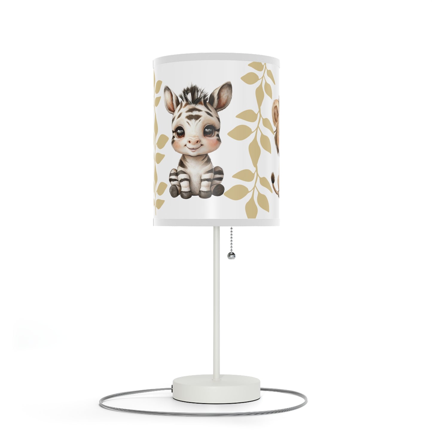 Lamp on Stand - Baby Zebra Lion Giraffe Safari Nursery Decor